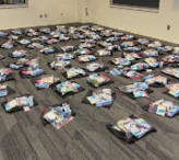Items set out on floor at event